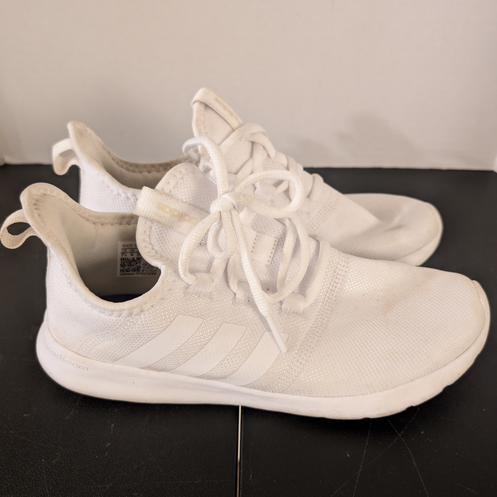 Adidas White High-Top Sneakers (Sz - Picture 8 of 9